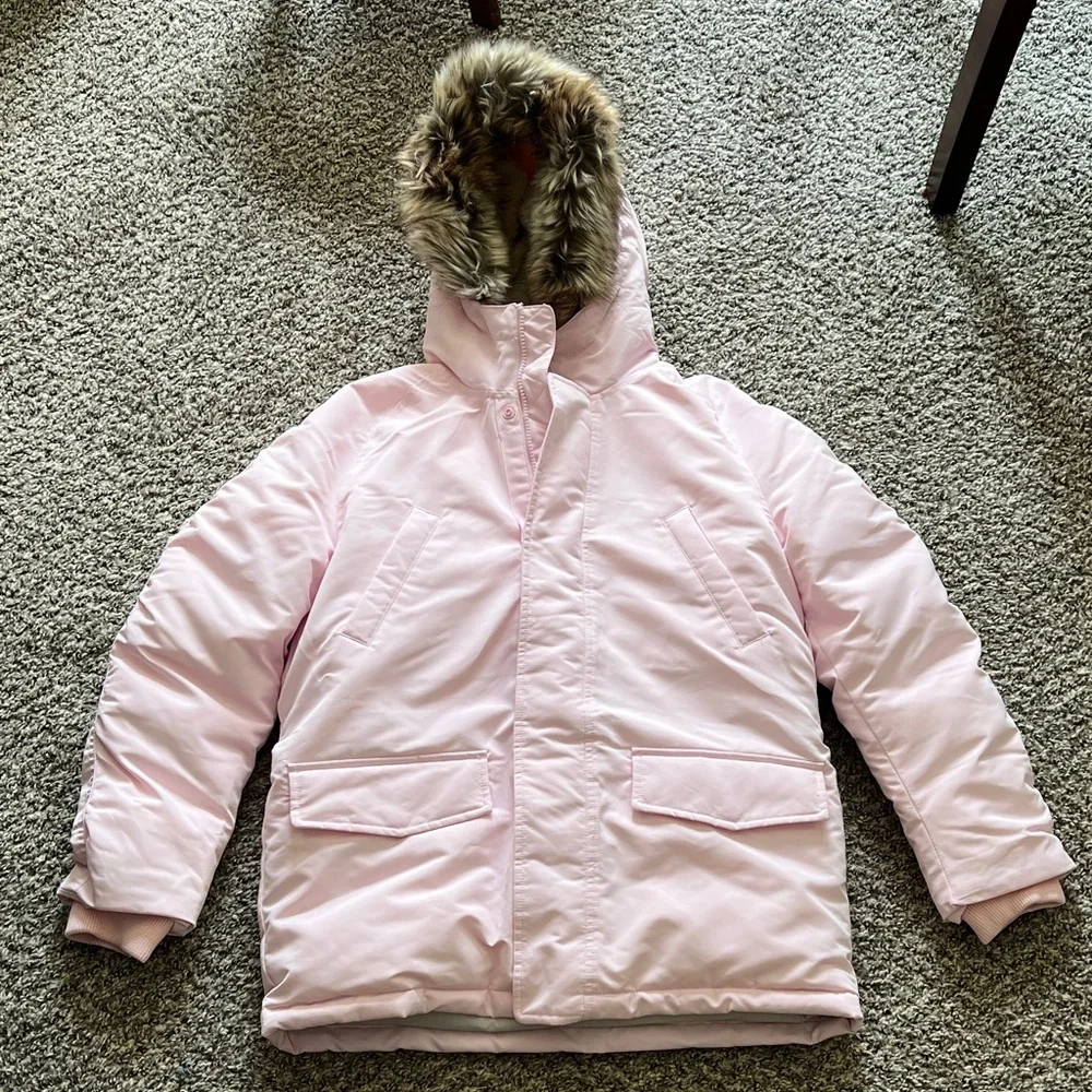 POLO RALPH LAUREN Faux-Fur-Trim Down Parka size L (12-14) NWOT